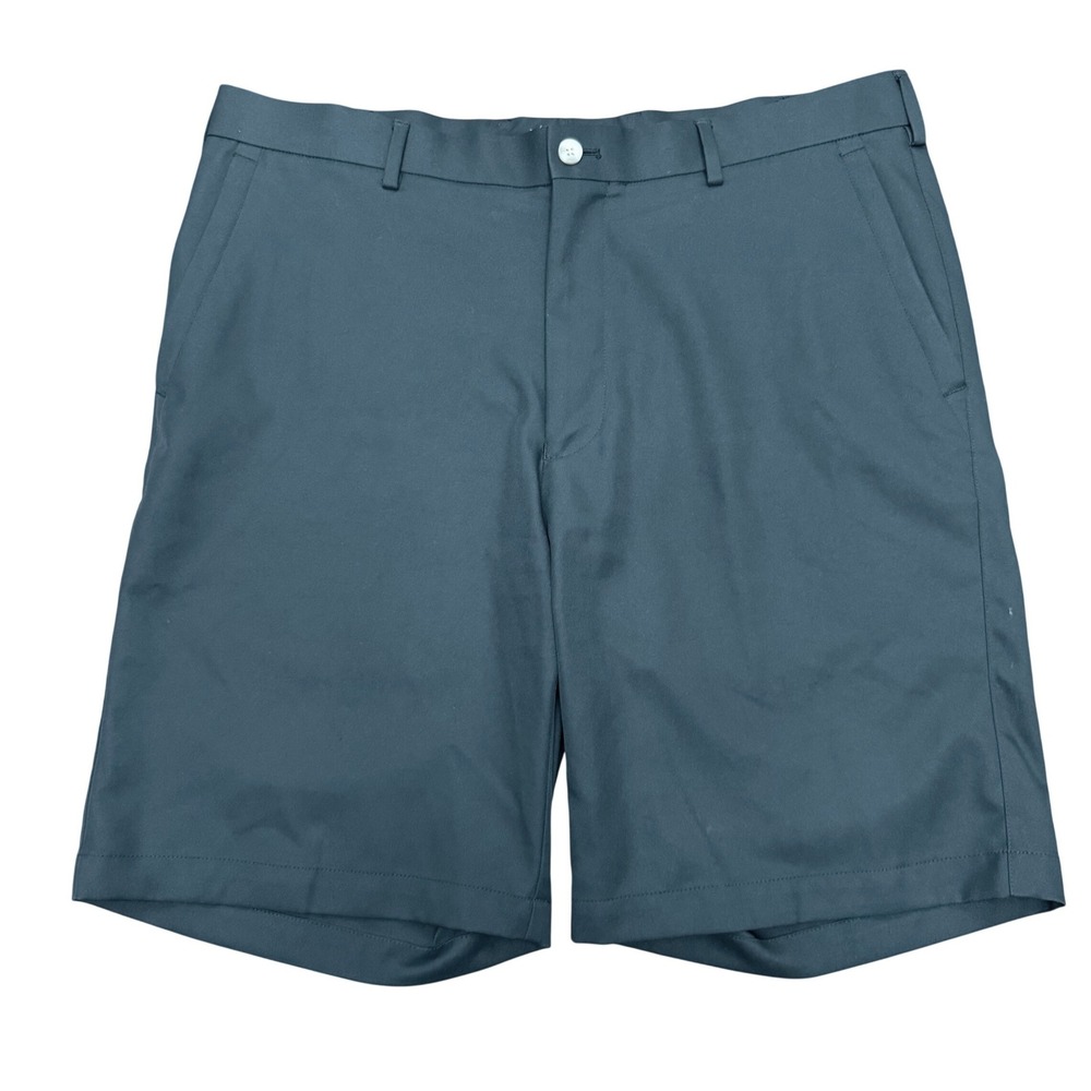 Peter‎ Millar Crown Sport Golf Shorts Mens 36 Black Performance Flat Front Solid